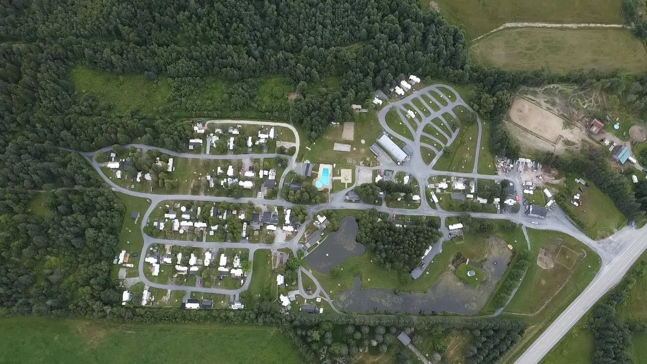 an aerial view of a village